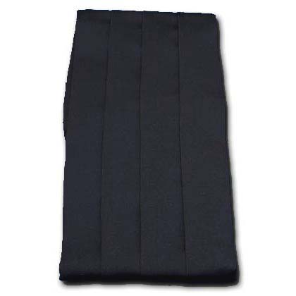 100% Black Silk Satin Cummerbund